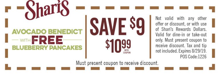 Avocado Benedict with FREE Blueberry Pancakes – Shari’s Restaurant