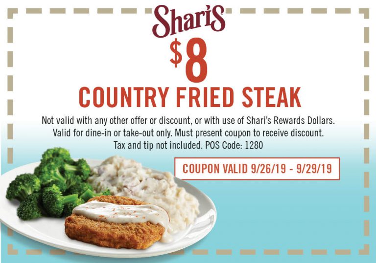SHAR19_Coupon_$8CountryFriedStkFB – Shari’s Restaurant