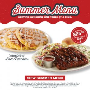 Summer Menu - Blueberry Lace Pancakes and Ribs