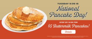 National Pancake Day $5 Buttermilk