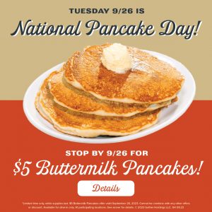 National Pancake Day $5 Buttermilk